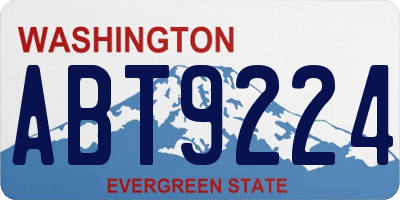 WA license plate ABT9224