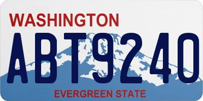 WA license plate ABT9240