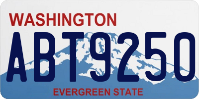 WA license plate ABT9250