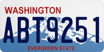 WA license plate ABT9251