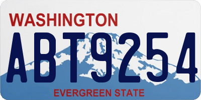 WA license plate ABT9254