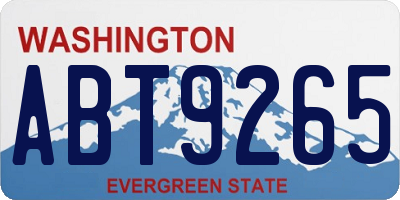 WA license plate ABT9265
