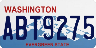 WA license plate ABT9275