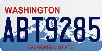 WA license plate ABT9285