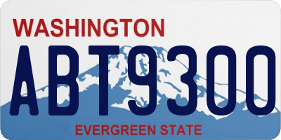 WA license plate ABT9300
