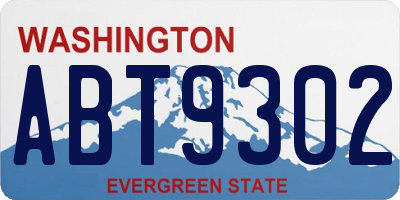 WA license plate ABT9302