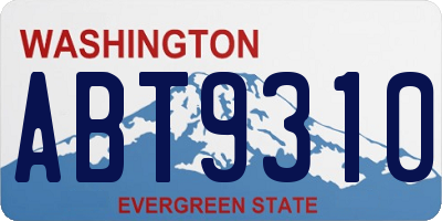 WA license plate ABT9310