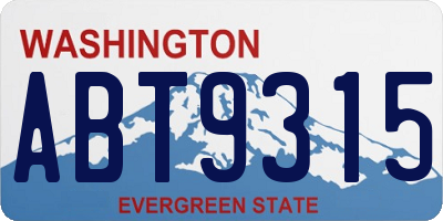 WA license plate ABT9315