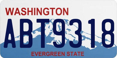 WA license plate ABT9318
