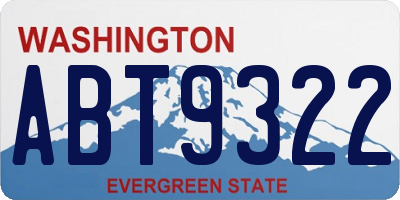 WA license plate ABT9322