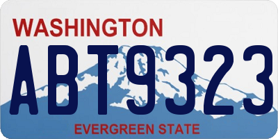 WA license plate ABT9323