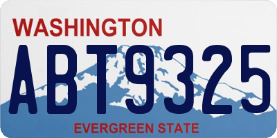 WA license plate ABT9325