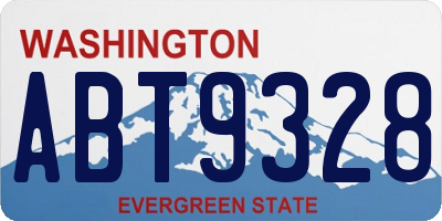 WA license plate ABT9328