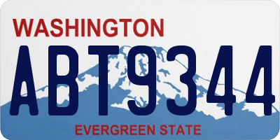 WA license plate ABT9344