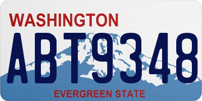 WA license plate ABT9348