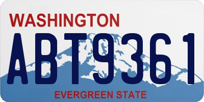 WA license plate ABT9361