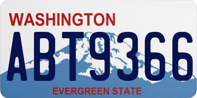 WA license plate ABT9366