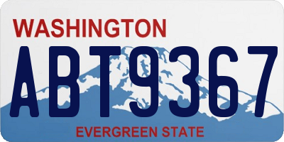 WA license plate ABT9367