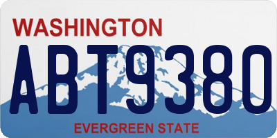 WA license plate ABT9380