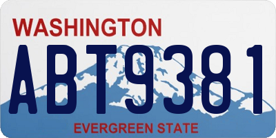 WA license plate ABT9381