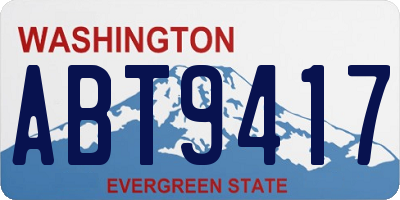 WA license plate ABT9417