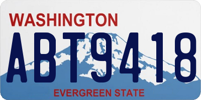 WA license plate ABT9418