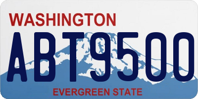 WA license plate ABT9500