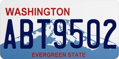 WA license plate ABT9502