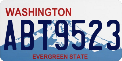 WA license plate ABT9523