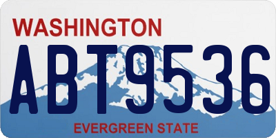 WA license plate ABT9536