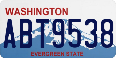 WA license plate ABT9538
