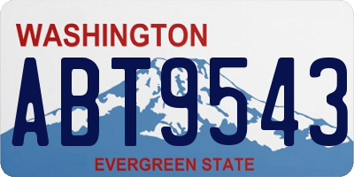 WA license plate ABT9543