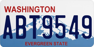 WA license plate ABT9549