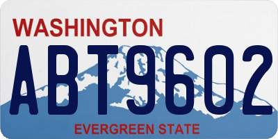 WA license plate ABT9602