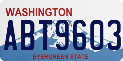 WA license plate ABT9603