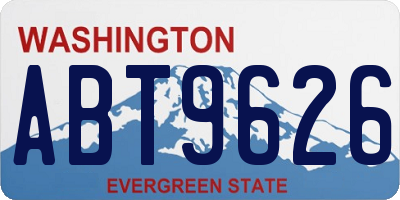 WA license plate ABT9626