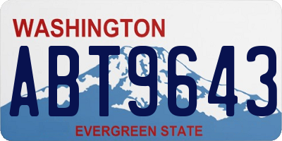 WA license plate ABT9643