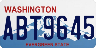 WA license plate ABT9645
