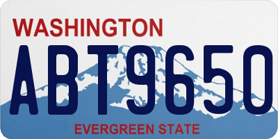 WA license plate ABT9650