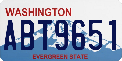 WA license plate ABT9651