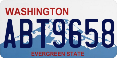 WA license plate ABT9658