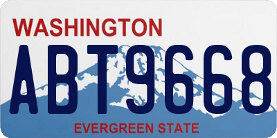 WA license plate ABT9668