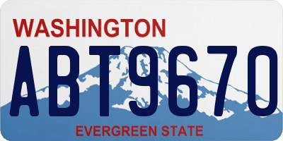 WA license plate ABT9670