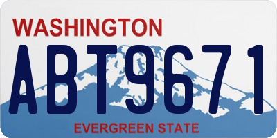 WA license plate ABT9671