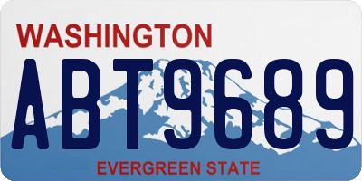 WA license plate ABT9689