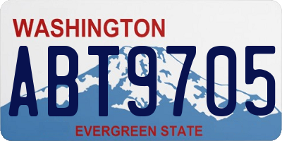 WA license plate ABT9705