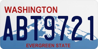 WA license plate ABT9721