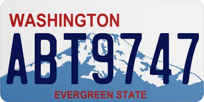 WA license plate ABT9747
