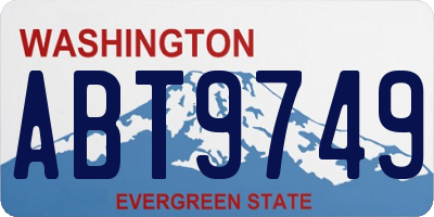 WA license plate ABT9749
