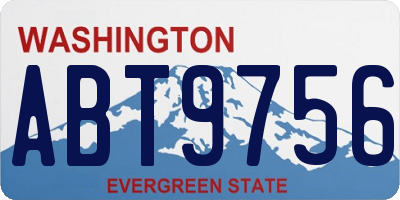 WA license plate ABT9756